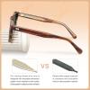 imageCARFIA Cool Retro Acetate Sunglasses for Men Polarized UV Protection Keyhole Round Shades with Embossed Pattern Wire Core31 Brown Striped Frame Green Lens