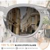 imageCARFIA Cool Retro Acetate Sunglasses for Men Polarized UV Protection Keyhole Round Shades with Embossed Pattern Wire Core4 Transparent Grey Frame Gradient Grey Lens