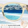 imageCARFIA Cool Retro Acetate Sunglasses for Men Polarized UV Protection Keyhole Round Shades with Embossed Pattern Wire Core51 Yellowish Frame Blue Lens