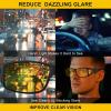 imageCARFIA Night Driving Glasses for Men Women Fit Over Night Vision Glasses Anti Glare Yellow Lens2 Black Frame Yellow Lens