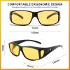 imageCARFIA Night Driving Glasses for Men Women Fit Over Night Vision Glasses Anti Glare Yellow Lens2 Black Frame Yellow Lens
