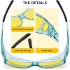 imageCARFIA Night Driving Glasses for Men Women Fit Over Night Vision Glasses Anti Glare Yellow Lens3 Transparent Blue Frame Yellow Lens
