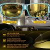 imageCARFIA Night Driving Glasses for Men Women Fit Over Night Vision Glasses Anti Glare Yellow Lens3 Transparent Blue Frame Yellow Lens