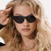 imageCARFIA Retro Acetate Polarized CatEye Sunglasses for Women UV400 Protection Designer Glasses Trendy Classic Shades CA1952Black Frame Grey Lenses