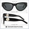 imageCARFIA Retro Acetate Polarized CatEye Sunglasses for Women UV400 Protection Designer Glasses Trendy Classic Shades CA1952Black Frame Grey Lenses