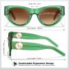 imageCARFIA Retro Acetate Polarized CatEye Sunglasses for Women UV400 Protection Designer Glasses Trendy Classic Shades CA1952Green Frame Brown Gradient Lenses
