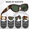 imageCARFIA Retro Acetate Polarized CatEye Sunglasses for Women UV400 Protection Designer Glasses Trendy Classic Shades CA1952Tortoise Frame Green Lenses