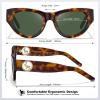 imageCARFIA Retro Acetate Polarized CatEye Sunglasses for Women UV400 Protection Designer Glasses Trendy Classic Shades CA1952Tortoise Frame Green Lenses