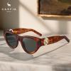 imageCARFIA Retro Acetate Polarized CatEye Sunglasses for Women UV400 Protection Designer Glasses Trendy Classic Shades CA1952Tortoise Frame Grey Lenses