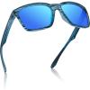 A: Matte Stripe Frame Blue Mirror Lens