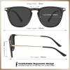imageCARFIA Retro Lightweight Polarized Sunglasses for Women UV Protection Square Ladies Sunnies Outdoor Driving Eyewears CA32R2 Black Frame Grey Lens