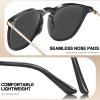 imageCARFIA Retro Lightweight Polarized Sunglasses for Women UV Protection Square Ladies Sunnies Outdoor Driving Eyewears CA32R2 Black Frame Grey Lens