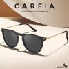 imageCARFIA Retro Lightweight Polarized Sunglasses for Women UV Protection Square Ladies Sunnies Outdoor Driving Eyewears CA32R2 Black Frame Grey Lens