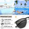 imageCARFIA Retro Lightweight Polarized Sunglasses for Women UV Protection Square Ladies Sunnies Outdoor Driving Eyewears CA32R2 Black Frame Grey Lens
