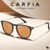 imageCARFIA Retro Lightweight Polarized Sunglasses for Women UV Protection Square Ladies Sunnies Outdoor Driving Eyewears CA32R23 Black Frame Orange Lens