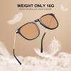 imageCARFIA Retro Lightweight Polarized Sunglasses for Women UV Protection Square Ladies Sunnies Outdoor Driving Eyewears CA32R23 Black Frame Orange Lens