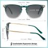 imageCARFIA Retro Lightweight Polarized Sunglasses for Women UV Protection Square Ladies Sunnies Outdoor Driving Eyewears CA32R30 Green Clear Frame Gradient Grey Lens