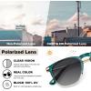 imageCARFIA Retro Lightweight Polarized Sunglasses for Women UV Protection Square Ladies Sunnies Outdoor Driving Eyewears CA32R30 Green Clear Frame Gradient Grey Lens