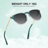 imageCARFIA Retro Lightweight Polarized Sunglasses for Women UV Protection Square Ladies Sunnies Outdoor Driving Eyewears CA32R30 Green Clear Frame Gradient Grey Lens