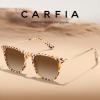 imageCARFIA Retro Lightweight Polarized Sunglasses for Women UV Protection Square Ladies Sunnies Outdoor Driving Eyewears CA32R40 Brown Checkers Frame Gradient Brown Lens