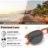 imageCARFIA Retro Lightweight Polarized Sunglasses for Women UV Protection Square Ladies Sunnies Outdoor Driving Eyewears CA32R41 Orange Coffee Frame Grey Lens