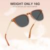imageCARFIA Retro Lightweight Polarized Sunglasses for Women UV Protection Square Ladies Sunnies Outdoor Driving Eyewears CA32R41 Orange Coffee Frame Grey Lens