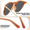 imageCARFIA Retro Lightweight Polarized Sunglasses for Women UV Protection Square Ladies Sunnies Outdoor Driving Eyewears CA32R41 Orange Coffee Frame Grey Lens