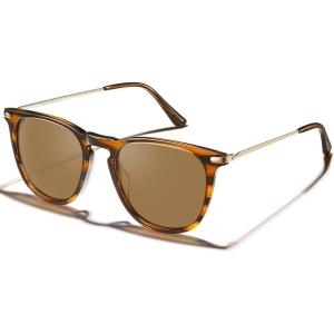 imageCARFIA Retro Lightweight Polarized Sunglasses for Women UV Protection Square Ladies Sunnies Outdoor Driving Eyewears CA32R4 Polished Tortoise Frame Brown Lens