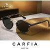 imageCARFIA Double Bridge Acetate Polarized Sunglasses for Men UV Protection Retro Cool Male Eyewears Metal Brow Round Sunnies20 Tortoise Frame Grey Lens