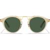 imageCARFIA Double Bridge Acetate Polarized Sunglasses for Men UV Protection Retro Cool Male Eyewears Metal Brow Round Sunnies21 Clear Yellow Frame Green Lens