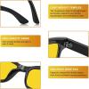 imageCARFIA Night Vision Glasses Driving for Men Women AntiglareSafety HD Yellow Lens Fishing Golf Narrow Face Glasses2 Black Frame Yellow Lens