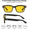 imageCARFIA Night Vision Glasses Driving for Men Women AntiglareSafety HD Yellow Lens Fishing Golf Narrow Face Glasses2 Black Frame Yellow Lens