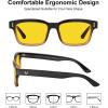 imageCARFIA Night Vision Glasses Driving for Men Women AntiglareSafety HD Yellow Lens Fishing Golf Narrow Face Glasses3 Black  Yellow Frame Yellow Lens