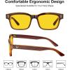 imageCARFIA Night Vision Glasses Driving for Men Women AntiglareSafety HD Yellow Lens Fishing Golf Narrow Face Glasses4 Red Frame Yellow Lens