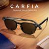 imageCARFIA Modern Retro Polarized Sunglasses for Men Handcrafted Acetate Frame Classic Square Sun Glasses CA21321 Black Frame Gray Lenses