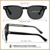 imageCARFIA Modern Retro Polarized Sunglasses for Men Handcrafted Acetate Frame Classic Square Sun Glasses CA21321 Black Frame Gray Lenses