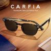 imageCARFIA Modern Retro Polarized Sunglasses for Men Handcrafted Acetate Frame Classic Square Sun Glasses CA213221 Tortoise Frame Gray Lenses