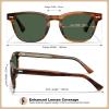 imageCARFIA Modern Retro Polarized Sunglasses for Men Handcrafted Acetate Frame Classic Square Sun Glasses CA213222 Brown Striped Frame Green Lenses