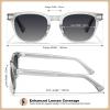 imageCARFIA Modern Retro Polarized Sunglasses for Men Handcrafted Acetate Frame Classic Square Sun Glasses CA21323 Transparent Gray Frame Gray Gradient Lenses