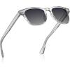 imageCARFIA Modern Retro Polarized Sunglasses for Men Handcrafted Acetate Frame Classic Square Sun Glasses CA21323 Transparent Gray Frame Gray Gradient Lenses