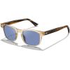 imageCARFIA Modern Retro Polarized Sunglasses for Men Handcrafted Acetate Frame Classic Square Sun Glasses CA21325 Clear Coffee Frame Blue Lenses