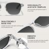 imageCARFIA Polarized Sunglasses for Men UV400 Protection  Pilot Design Acetate Sun Glasses for Driving Fishing Outdoor CA53558 Transparent Grey Frame Grey Gradient Lens
