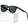 imageCARFIA Retro Acetate Polarized Sunglasses for Men UV Protection Square Classic Eyewear for Driving Outdoor1 Black Frame  Gray Lenses