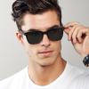 imageCARFIA Retro Acetate Polarized Sunglasses for Men UV Protection Square Classic Eyewear for Driving Outdoor1 Black Frame  Gray Lenses