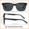 imageCARFIA Retro Acetate Polarized Sunglasses for Men UV Protection Square Classic Eyewear for Driving Outdoor1 Black Frame  Gray Lenses