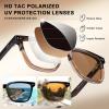 imageCARFIA Retro Acetate Polarized Sunglasses for Men UV Protection Square Classic Eyewear for Driving Outdoor3 Tortoise Frame  Brown Gradient Lenses
