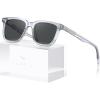 imageCARFIA Retro Acetate Polarized Sunglasses for Men UV Protection Square Classic Eyewear for Driving Outdoor4 Bright White Frame  Gray Lenses