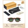 imageCARFIA Retro Acetate Polarized Sunglasses for Men UV Protection Vintage Round Frame Eyewear with Gold Filigree CA5506A Striped Brown Frame Green Lens