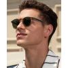 imageCARFIA Retro Acetate Polarized Sunglasses for Men UV Protection Vintage Round Frame Eyewear with Gold Filigree CA5506A Striped Brown Frame Green Lens