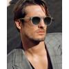 imageCARFIA Retro Acetate Polarized Sunglasses for Men UV Protection Vintage Round Frame Eyewear with Gold Filigree CA5506D Light Gray Transparent Frame Gray Gradient Lens